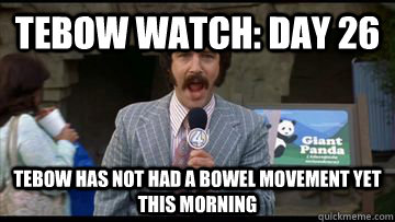 Tebow Watch: Day 26 Tebow has not had a bowel movement yet this morning - Tebow Watch: Day 26 Tebow has not had a bowel movement yet this morning  panda watch