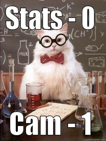 STATS - 0 CAM - 1 Chemistry Cat