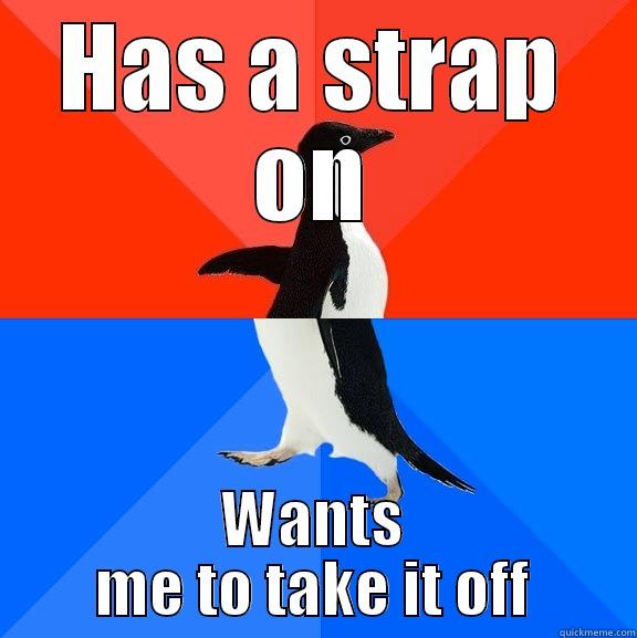 HAS A STRAP ON WANTS ME TO TAKE IT OFF Socially Awesome Awkward Penguin