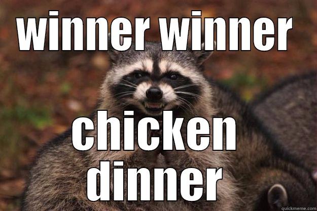 WINNER WINNER CHICKEN DINNER Evil Plotting Raccoon