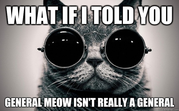 What if i told you General Meow isn't really a general  Morpheus Cat Facts