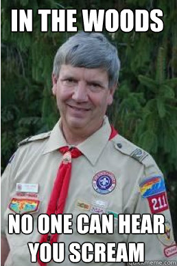 in the woods no one can hear you scream - in the woods no one can hear you scream  Harmless Scout Leader