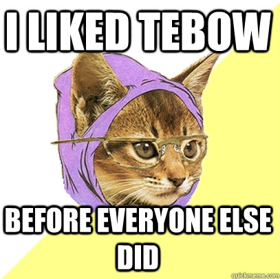 i liked tebow before everyone else did  Hipster Kitty