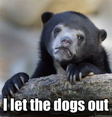  I let the dogs out -  I let the dogs out  Confession Bear