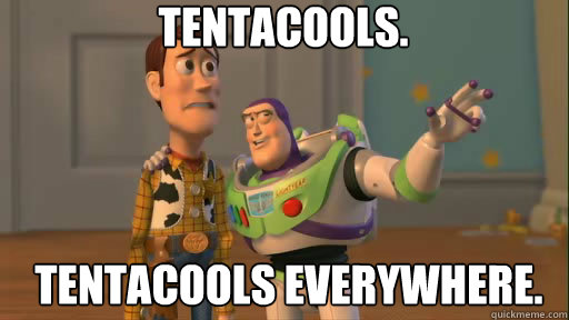 Tentacools.   tentacools Everywhere.  Everywhere
