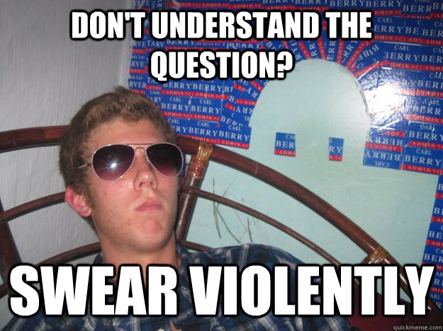 Don't understand the Question? Swear Violently - Don't understand the Question? Swear Violently  Vojtkorama
