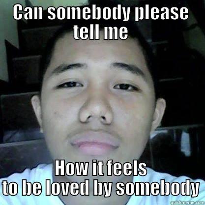 CAN SOMEBODY PLEASE TELL ME HOW IT FEELS TO BE LOVED BY SOMEBODY Misc
