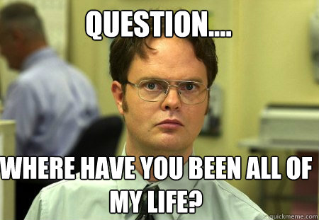 question.... where have you been all of my life?  Schrute