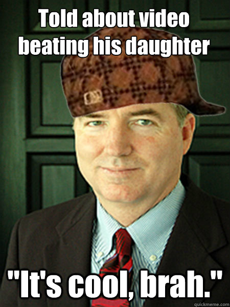 Told about video beating his daughter 