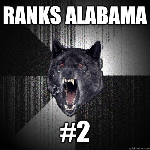 Ranks Alabama #2  Insanity Wolf