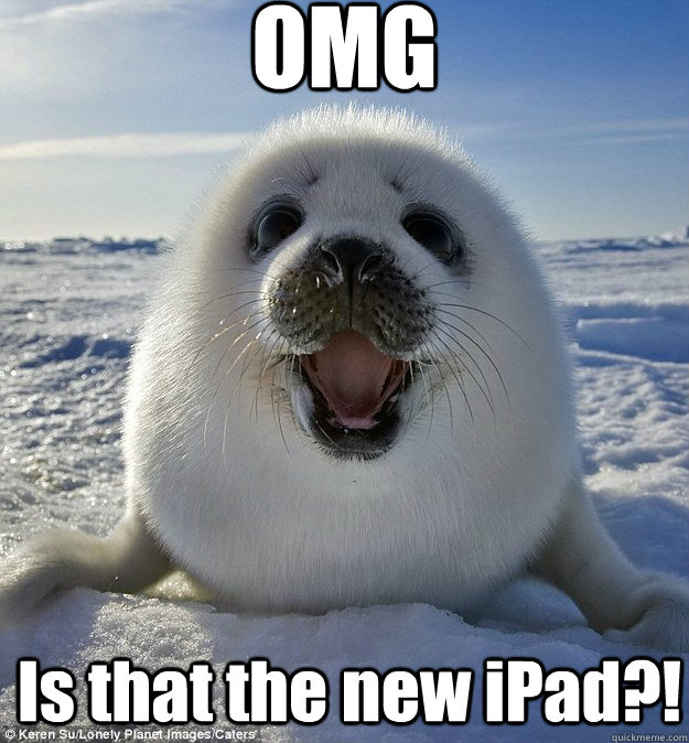 OMG Is that the new iPad?!  Easily Pleased Seal