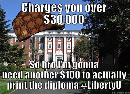 Liberty University diploma charge! - CHARGES YOU OVER $30,000 SO BRO I'M GONNA NEED ANOTHER $100 TO ACTUALLY PRINT THE DIPLOMA #LIBERTYU Scumbag University