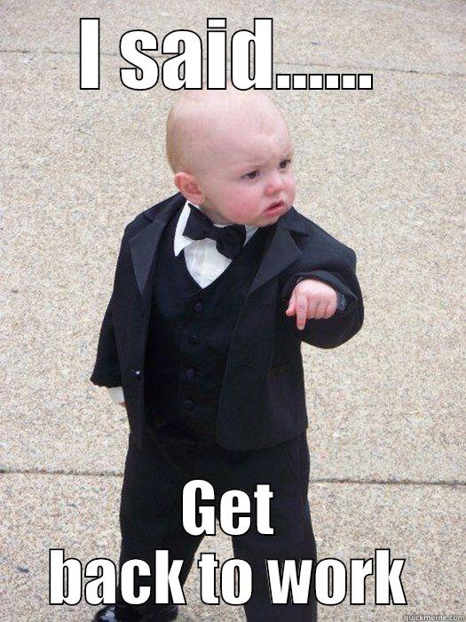 I SAID...... GET BACK TO WORK Baby Godfather