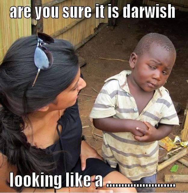 ARE YOU SURE IT IS DARWISH LOOKING LIKE A ....................... Skeptical Third World Kid