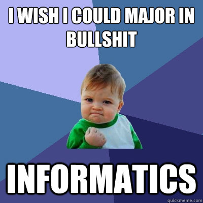 I wish i could major in bullshit Informatics  Success Kid