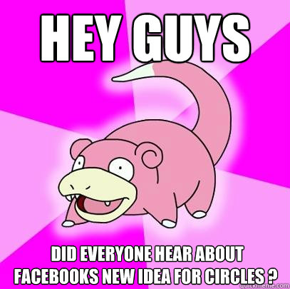 hey guys  did everyone hear about facebooks new idea for circles ?  Slowpoke