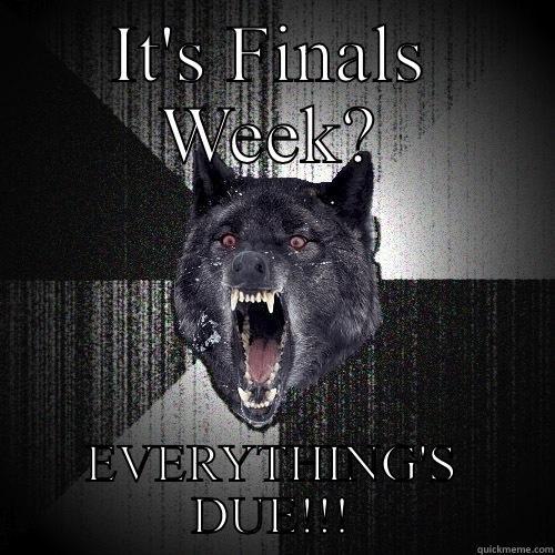 IT'S FINALS WEEK? EVERYTHING'S DUE!!! Insanity Wolf