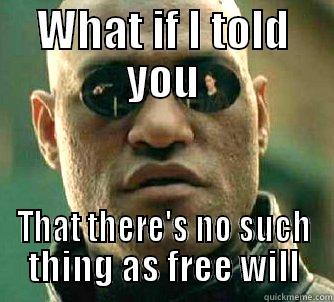 WHAT IF I TOLD YOU THAT THERE'S NO SUCH THING AS FREE WILL Matrix Morpheus