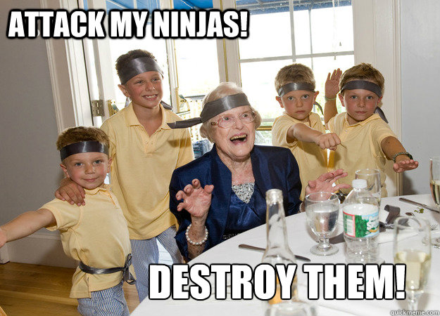 ATTACK MY NINJAS! DESTROY THEM!  Sensei