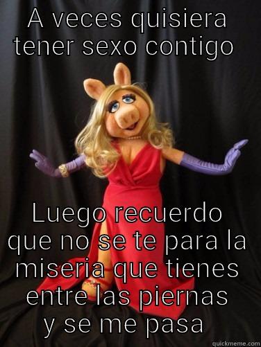 A VECES QUISIERA TENER SEXO CONTIGO  LUEGO RECUERDO QUE NO SE TE PARA LA MISERIA QUE TIENES ENTRE LAS PIERNAS Y SE ME PASA  Misc