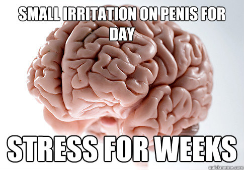 small irritation on penis for day stress for weeks  Scumbag Brain