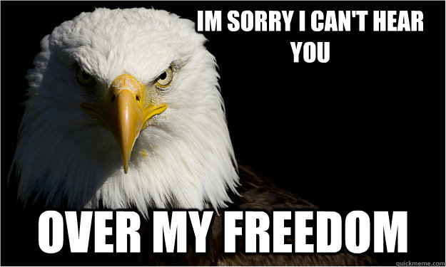 Im sorry I can't hear you Over my freedom - Im sorry I can't hear you Over my freedom  America Eagle Says