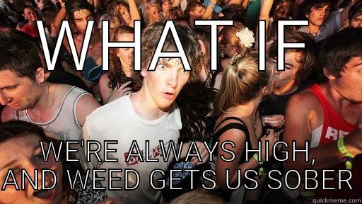 WHAT IF WE'RE ALWAYS HIGH, AND WEED GETS US SOBER Sudden Clarity Clarence