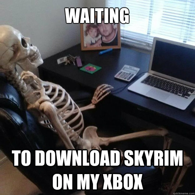 Waiting To download skyrim on my xbox  Social Network Skeleton