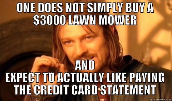 ONE DOES NOT SIMPLY BUY A $3000 LAWN MOWER AND EXPECT TO ACTUALLY LIKE PAYING THE CREDIT CARD STATEMENT Boromir