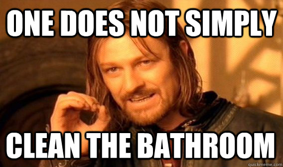 ONE DOES NOT SIMPLY CLEAN THE BATHROOM  One Does Not Simply