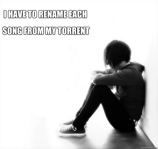 I have to rename each song from my torrent song from my torrent  Torrent problems