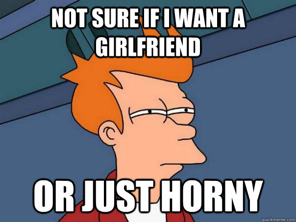 Not sure if i want a girlfriend or just horny - Not sure if i want a girlfriend or just horny  Futurama Fry