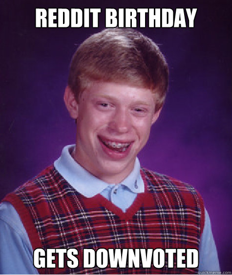 reddit birthday gets downvoted Caption 3 goes here - reddit birthday gets downvoted Caption 3 goes here  Bad Luck Brian