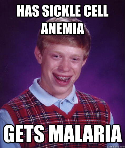 has sickle cell anemia gets malaria  Bad Luck Brian