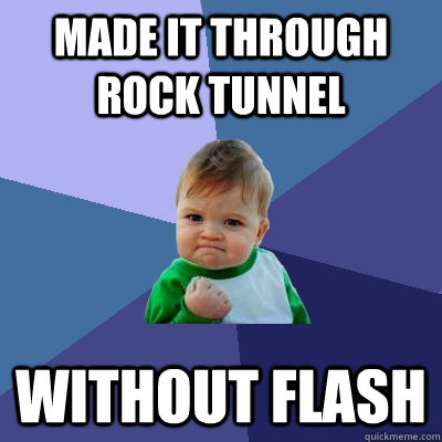 Made it through rock tunnel without flash  Success Kid