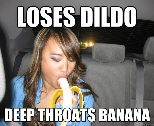 loses dildo deep throats banana  Lost Dildo