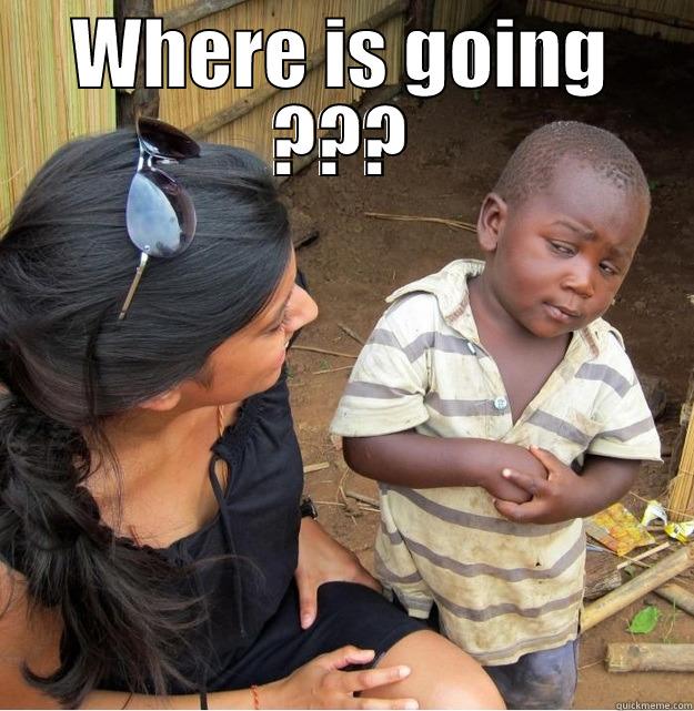 WHERE IS GOING ???  Skeptical Third World Kid