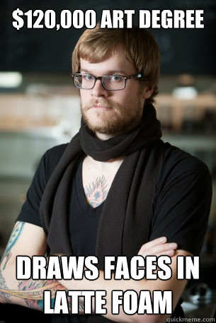 $120,000 ART DEGREE DRAWS FACES IN LATTE FOAM  Hipster Barista