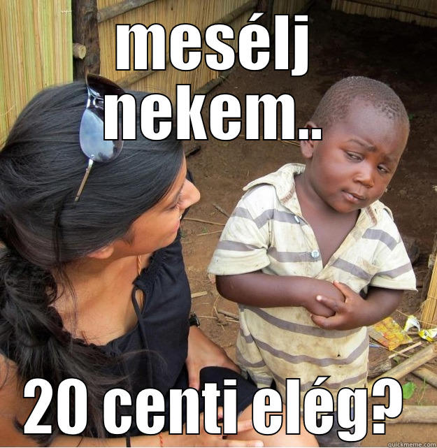 MESÉLJ NEKEM.. 20 CENTI ELÉG? Skeptical Third World Kid