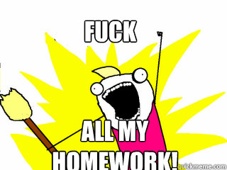 fuck all my homework!  All The Things