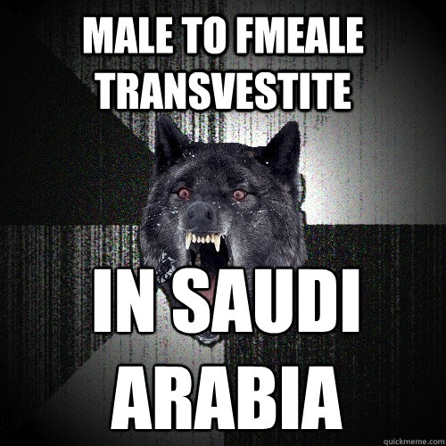 MALE TO FMEALE TRANSVESTITE IN SAUDI
ARABIA  Insanity Wolf