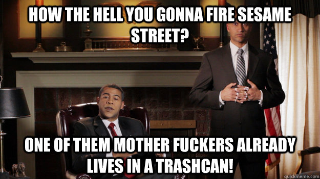 How the hell you gonna fire sesame street? One of them mother fuckers already lives in a trashcan! - How the hell you gonna fire sesame street? One of them mother fuckers already lives in a trashcan!  Misc