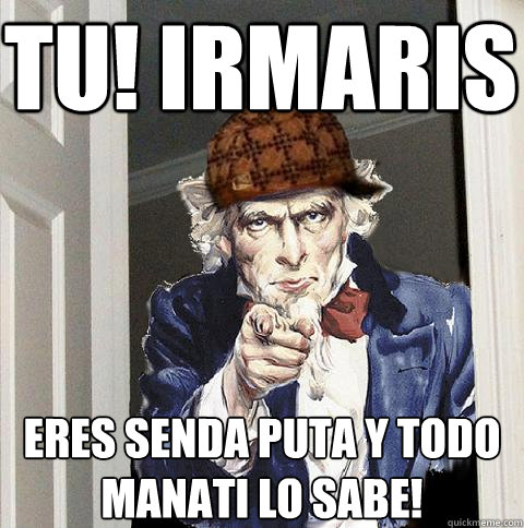 Tu! irmaris Eres senda puta y todo manati lo sabe!  - Tu! irmaris Eres senda puta y todo manati lo sabe!   Scumbag Uncle Sam