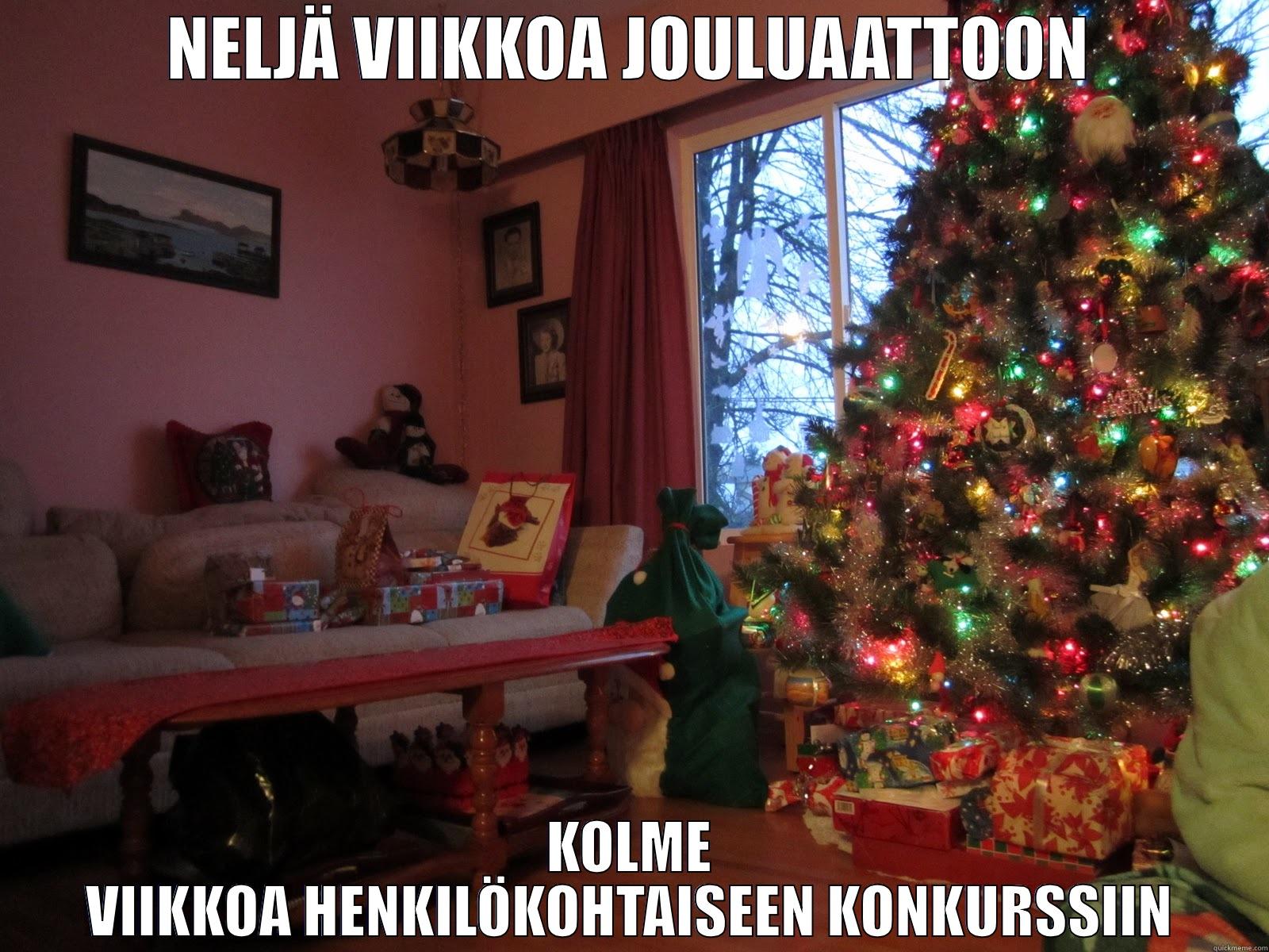 NELJÄ VIIKKOA JOULUAATTOON KOLME VIIKKOA HENKILÖKOHTAISEEN KONKURSSIIN Misc