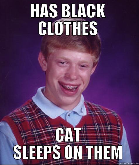HAS BLACK CLOTHES CAT SLEEPS ON THEM Bad Luck Brian