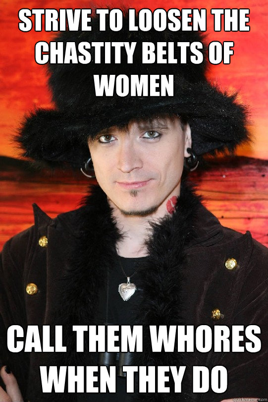 STRIVE TO LOOSEN THE CHASTITY BELTS OF WOMEN CALL THEM WHORES WHEN THEY DO  Lolgame