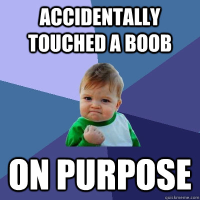 Accidentally touched a boob on purpose  Success Kid