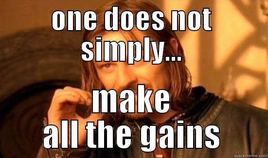 ONE DOES NOT SIMPLY... MAKE ALL THE GAINS Boromir