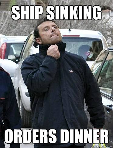 SHIP SINKING ORDERS DINNER  