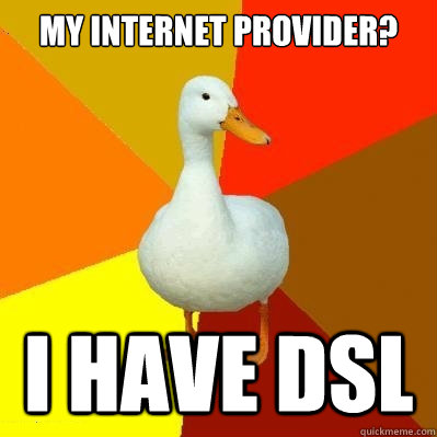 My internet Provider? I have DSL  Tech Impaired Duck
